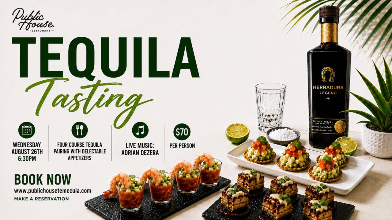 4-Course Tequila Tasting and Live Music at Public House Temecula